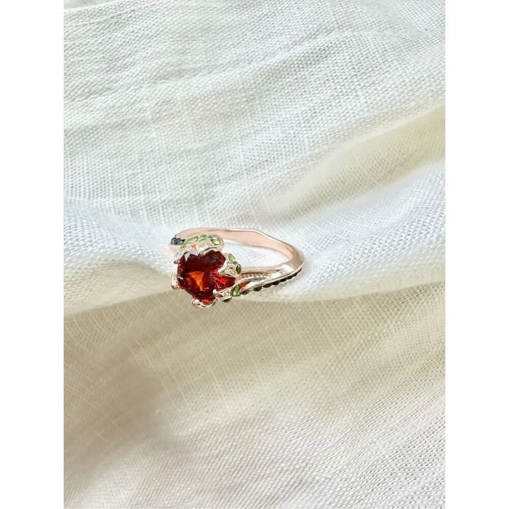 Red as the Rose cubic zirconia ring ￼
